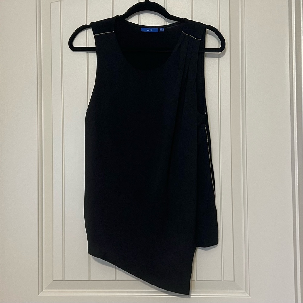 MBlack Sleeveless Top w/Gold Accents